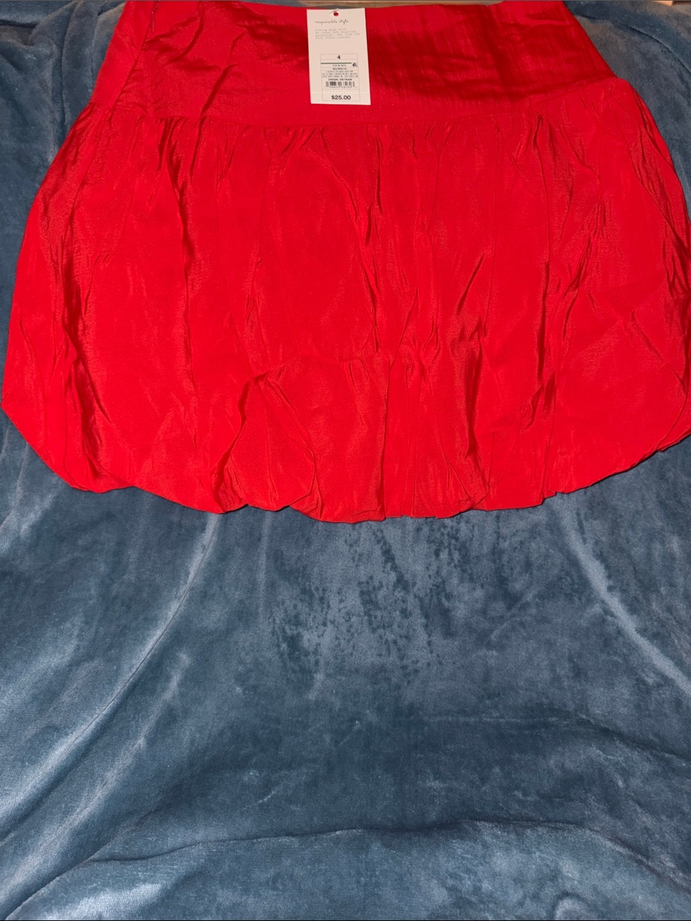 a new day Red Bubble Hem Skirt